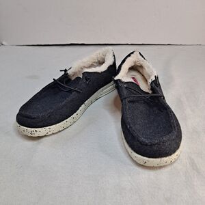 Rock & Candy by ZIGI Laguna Faux Fur Slip-on Boat Shoes Black Womens Size 6